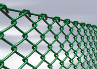鋼鉄2&quot; *2」穴緑のダイヤモンド裁判所のヤードの網を囲う4フィートのチェーン・リンク