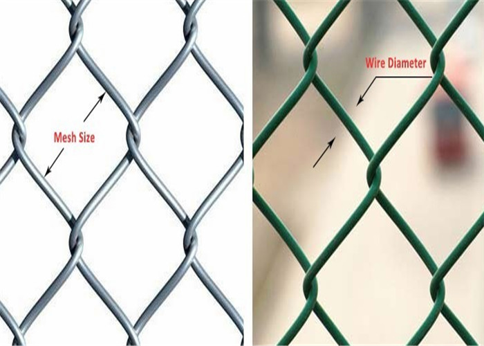 ダイヤモンドの穴のチェーン・リンクの塗られる塀によって電流を通される鉄ワイヤー緑ポリ塩化ビニールを使用してハイウェー